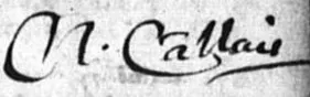 signature Nicolas CALAIS (sepulture Catherine Libaire 1712)