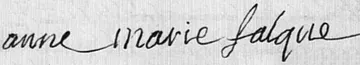 signature FALQUE Anne Marie (1840, mar de sa fille Jeanne POULIN)