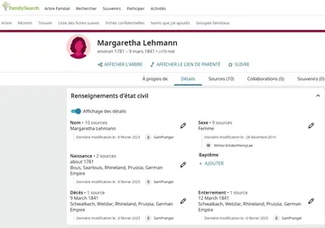 Portrait de Margaretha LEHMANN