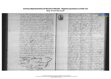 Geny Jacquinet 1814 1 / Geny et  Jacquinet : acte de mariage (2)
