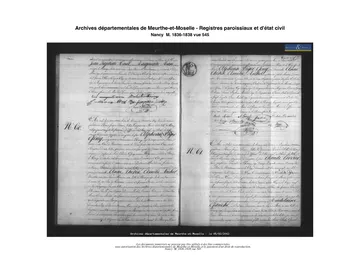 Geny Michel mariage 1838 / Geny et Michel : acte de mariage