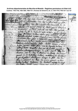 Geny Perrin 1775 mariage 1 / Geny Perrin : acte de mariage, baptême (1). Paroisse de Clévent.