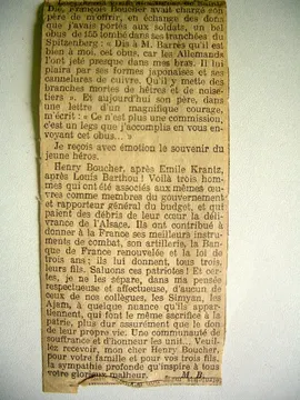 IMGP0423 / Article de Maurice Barrès sur le décès de François Boucher