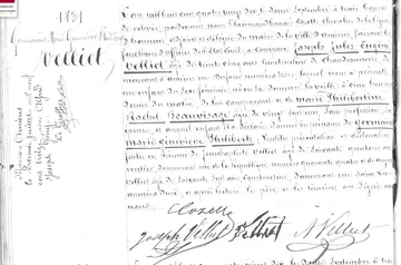 Velliet Germaine : acte de naissance