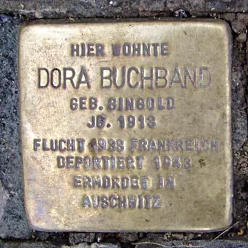 stolperst breitegasse23 buchband dora 400x400.JPG.553188 / Stolpersteine.  Breite Gasse 23