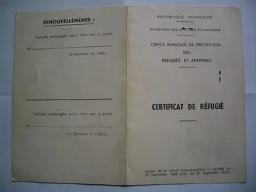 Certificat de réfugié