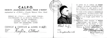 Calpo certificat / Calpo : carte certificat Rufin Albert