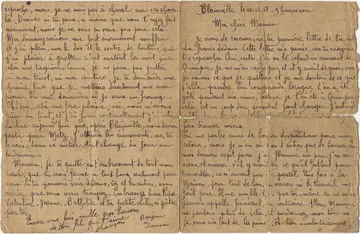 Lettre de Francois Touret à sa mère