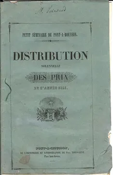 Jean Bapt DIDIERJEAN 2 / Distribution solennelle des prix. Petit séminaire. Couverture. Jean-Baptiste DIDIERJEAN