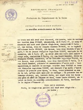 Acte de mariage de Mémère. 9me arrondissement