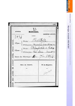 Champetier Christofle acte mariage / Champetier Christofle : acte de mariage (reconstitution)