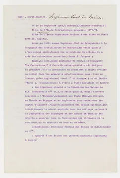 Geny Maurice CV 1 / Geny Maurice : Services 1 (pour la Légion d'Honneur)