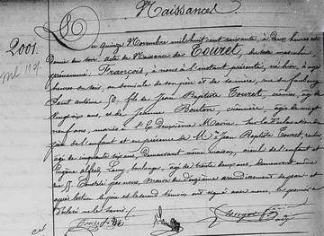 Touret Francois acte naiss 1861 / Touret Francois : acte de naissance
