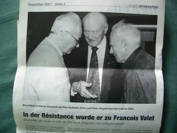Peter Gingold, Enst Melis (DRAFD Information, November 2007)